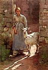 Theodore Robinson Girl with Goat painting